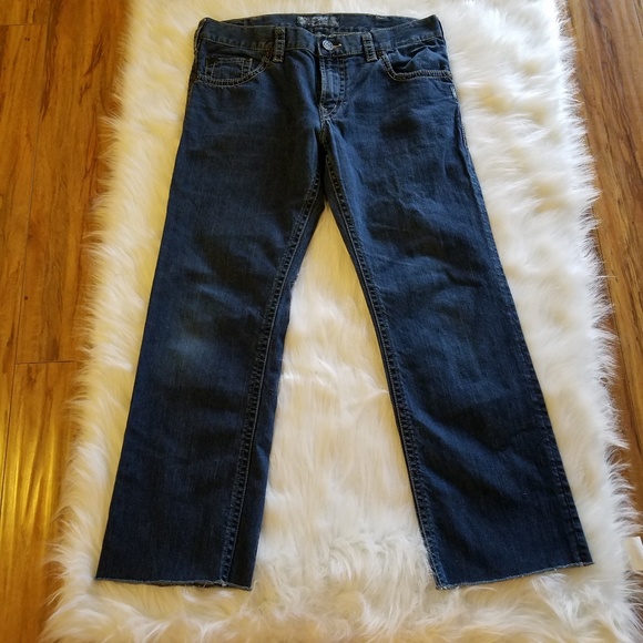 Medium-Dark Blue Silver Jeans Mens Nash Straight Leg Slim Fit Jean 29X32